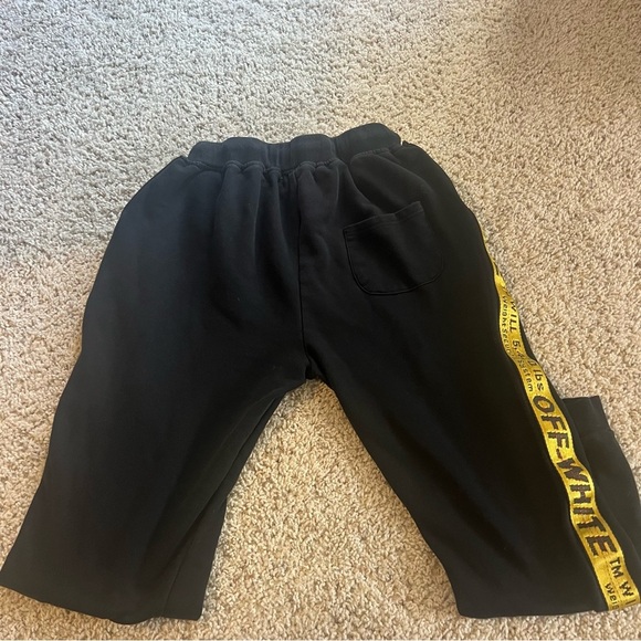 2013 MAIN LABEL OFF-WHITE YELLOW STRIPE CINCH WAIST SWEATPANTS - Picture 8 of 11